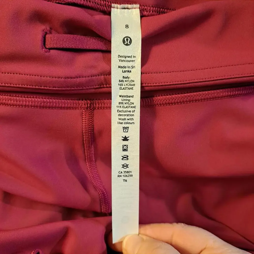 New! Lululemon Fast & Free HR 23" Wild Berry Leggings - Size 8 - Picture 7 of 7